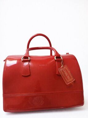 Furla Candy Bag Rouge – Sac Iconique Jelly PVC – Made in Italy